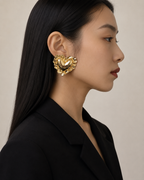 Vintage Oversized Gold Heart Earrings