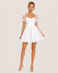 Willow White Puff Sleeve Mini Dress