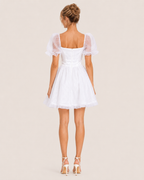 Willow White Puff Sleeve Mini Dress