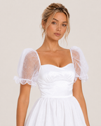 Willow White Puff Sleeve Mini Dress