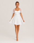 Willow White Puff Sleeve Mini Dress