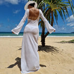 Monarch White Sheer Cover-Up Dress