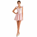Belladonna Pink Bow Strap Mini Dress