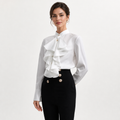 Boss White Ruffle Blouse