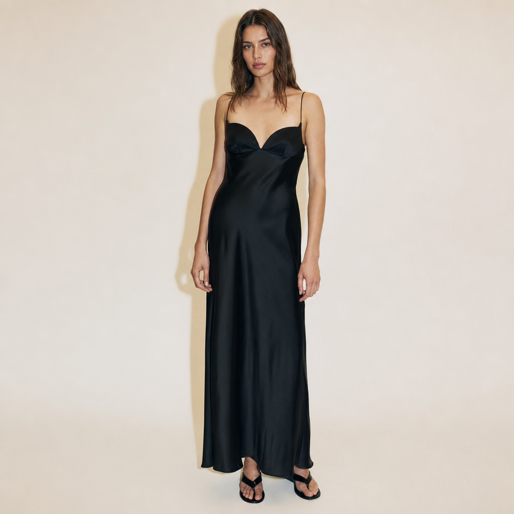 Capri Black Slip Maxi Dress