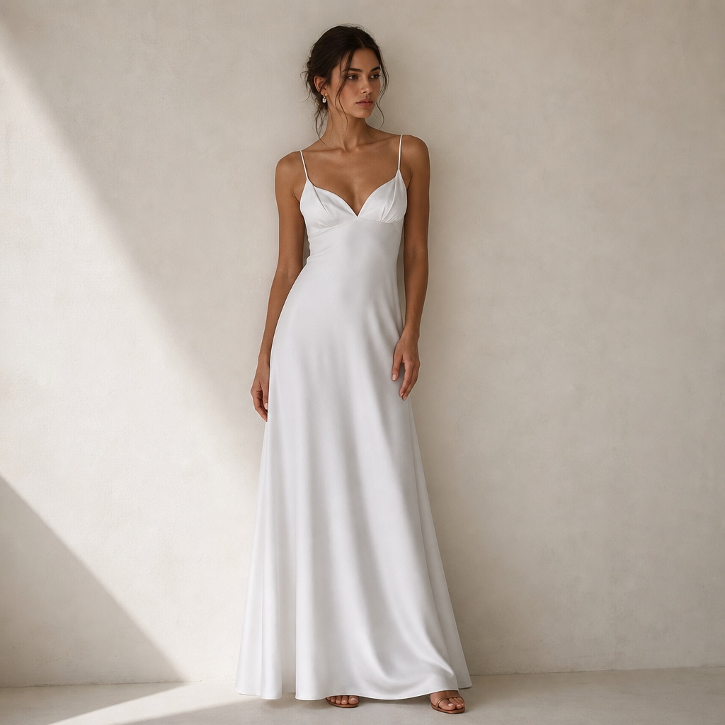 Capri White Slip Maxi Dress