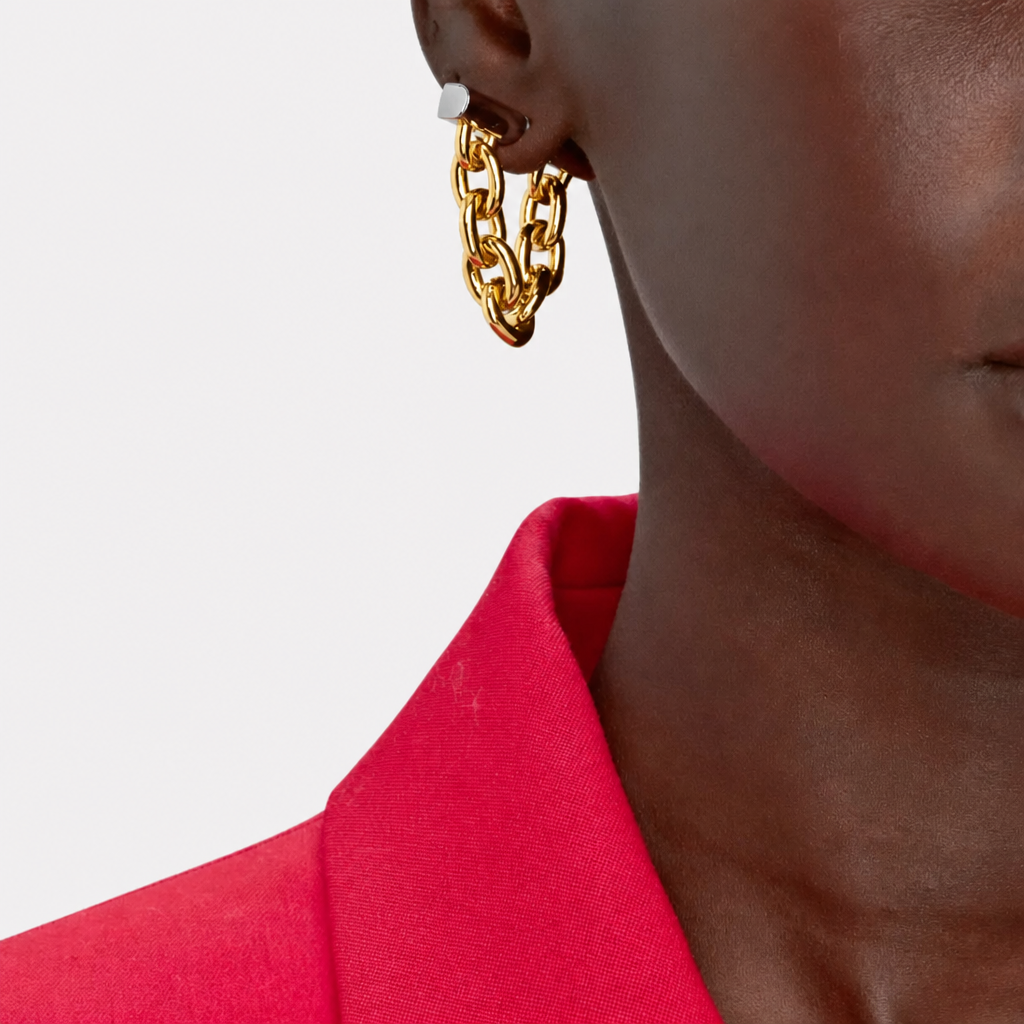 Two-Tone Chain Earrings
