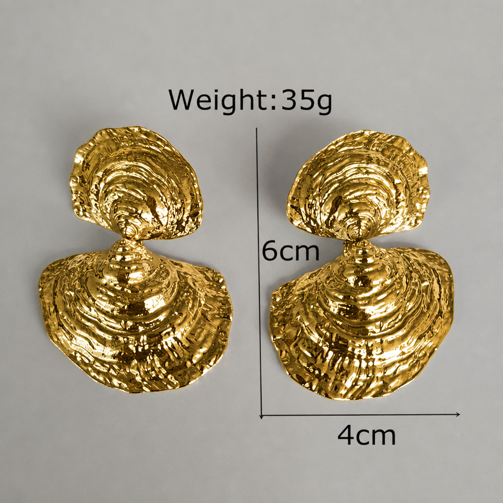 Ocean Whisper Gold Sculpted Earrings