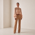 Aura Peach Cascade Ruffle Top