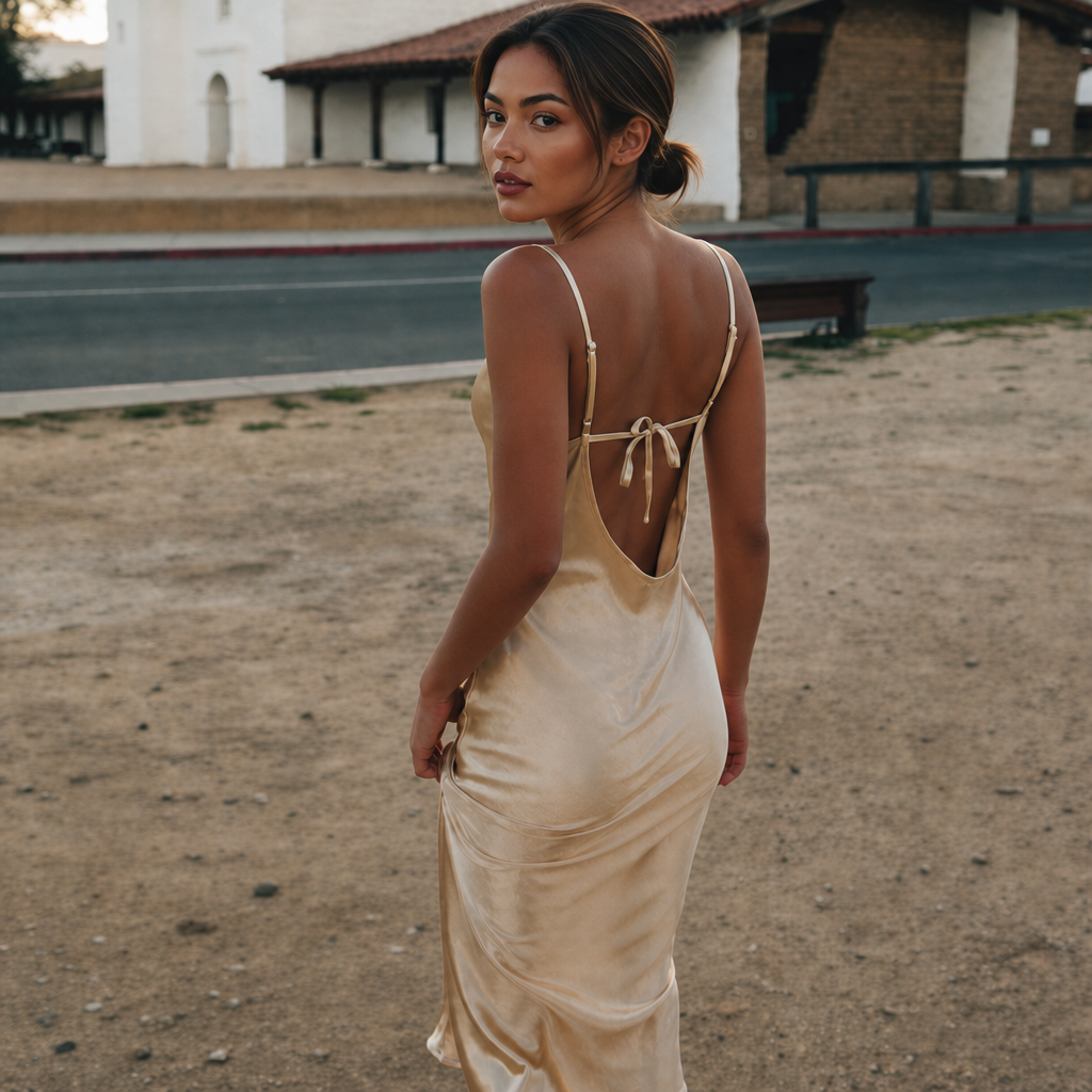 Avery Khaki Backless Maxi Dress