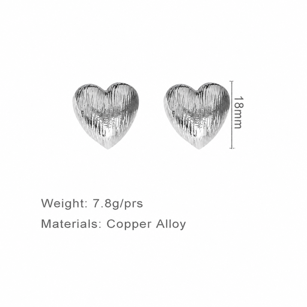 Radiant Textured Silver Heart Earrings