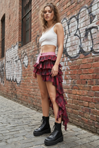 Kiss Pink Layered Ruffle Shorts