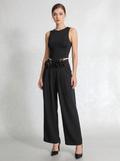 Vixen Black Rosette High-Waist Pants