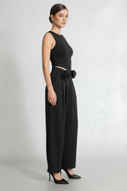 Vixen Black Rosette High-Waist Pants