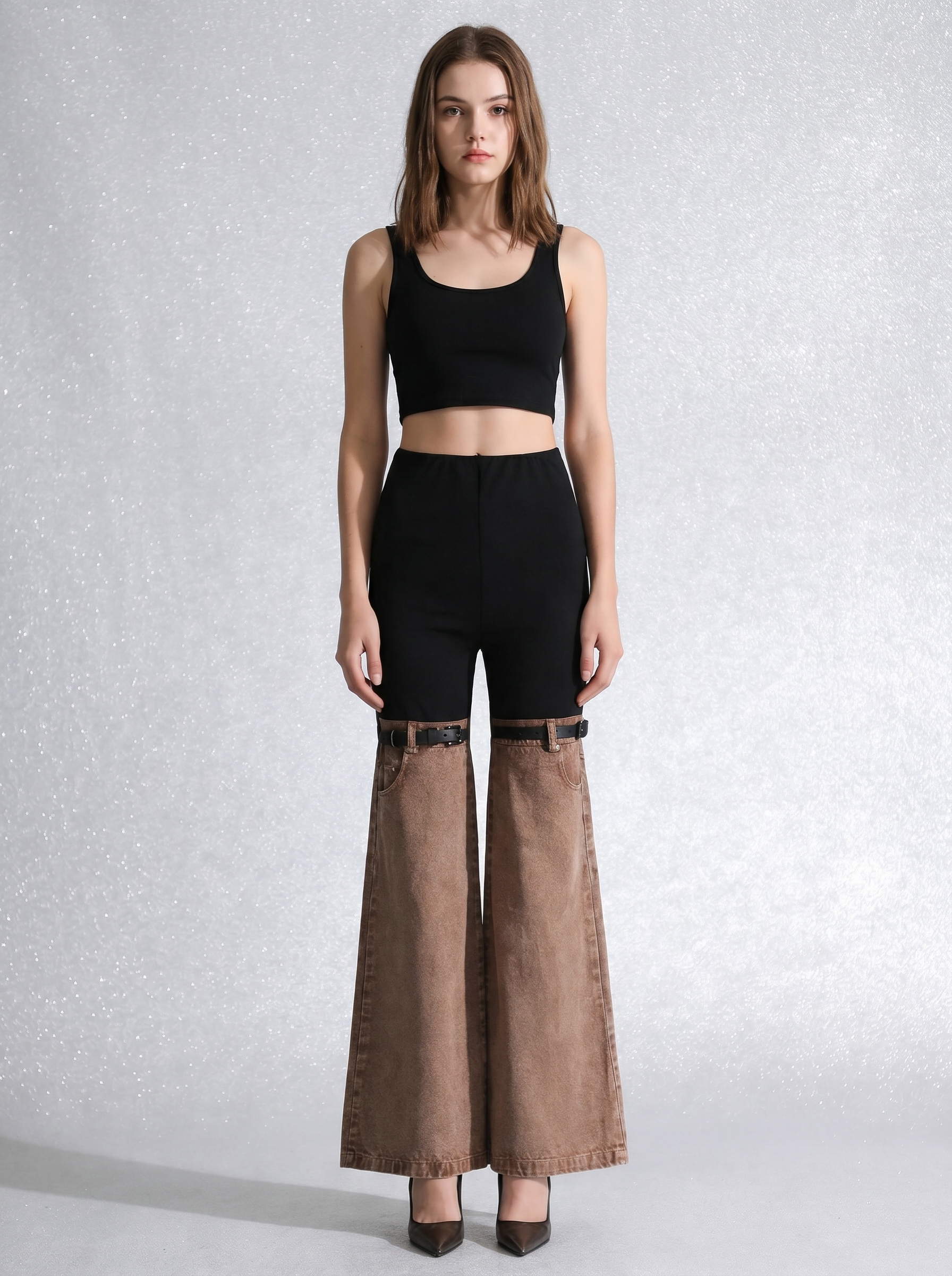 Hype Brown Split-Leg Pants