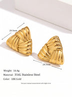Art Deco Gold Triangle Earrings