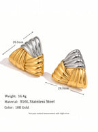 Art Deco Two-Tone Triangle Earrings