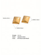 Bold Gold Square Dome Earrings