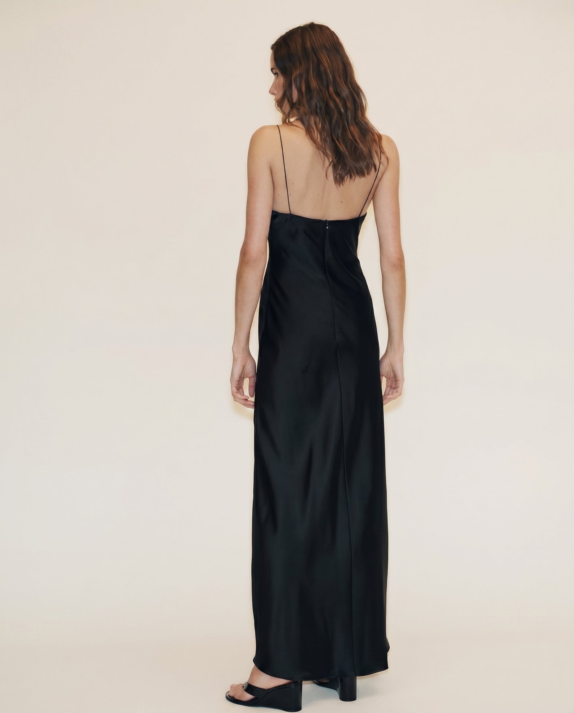 Capri Black Slip Maxi Dress