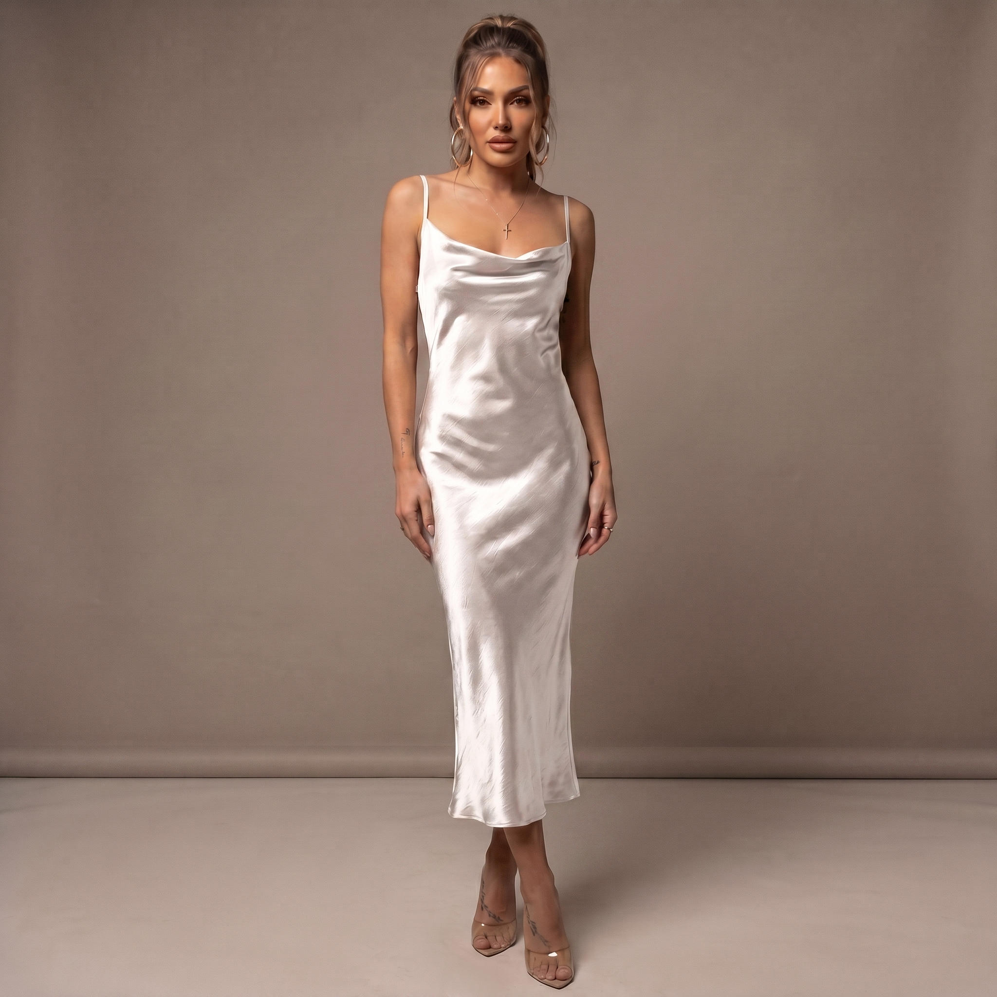 Avery White Backless Maxi Dress