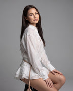 Bella Shirt White Mini Dress