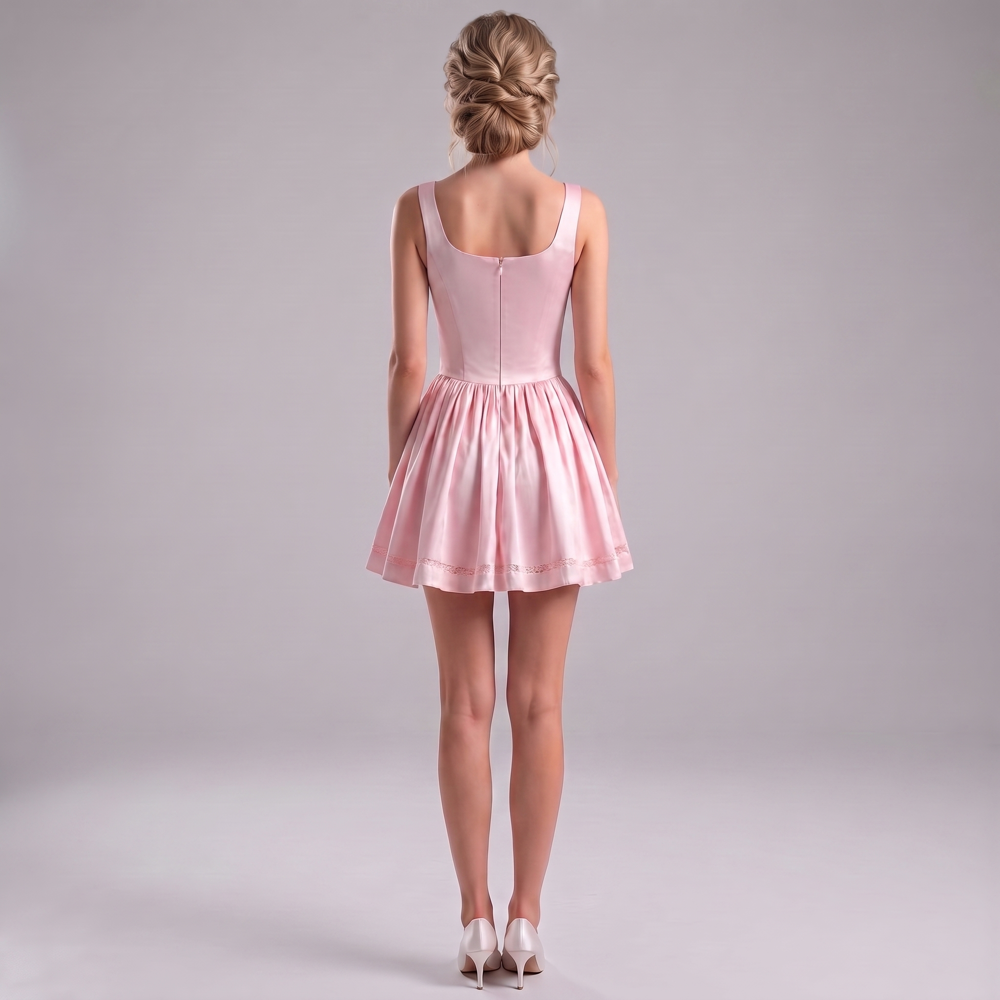 Belladonna Pink Bow Strap Mini Dress