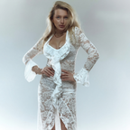 Carmen White Sheer Lace Maxi Dress