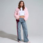 Cherry Light Blue Side Bow Jeans