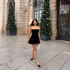 Colette Black Lace-Up Mini Dress