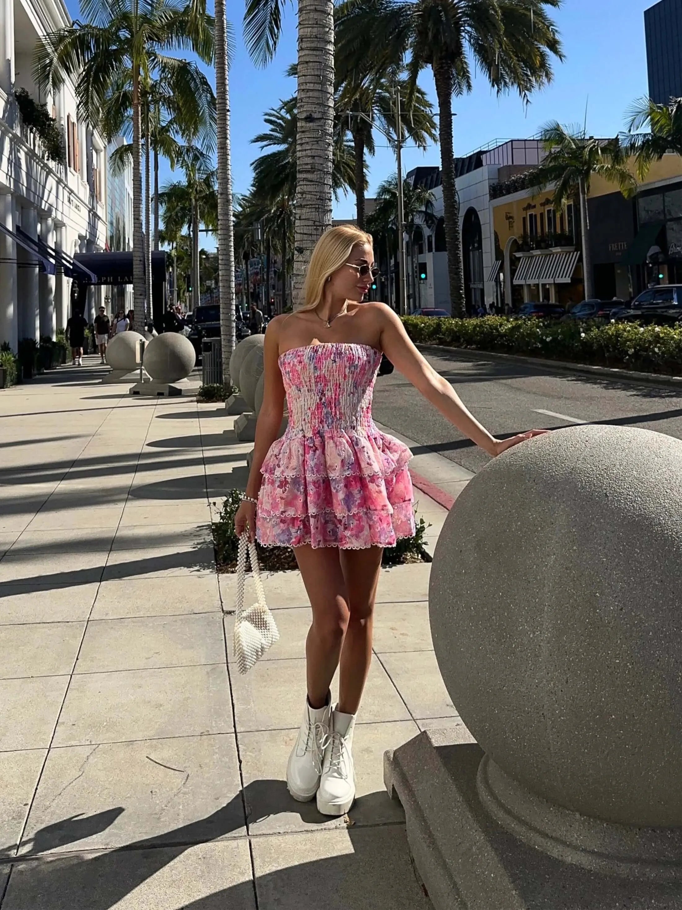 Meadow Pink Floral Mini Dress