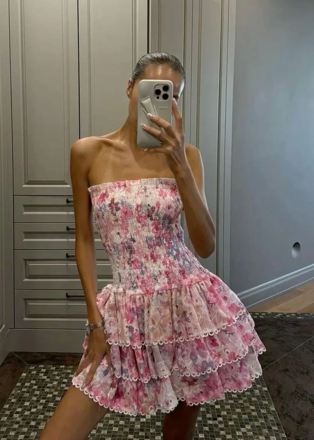 Meadow Pink Floral Mini Dress