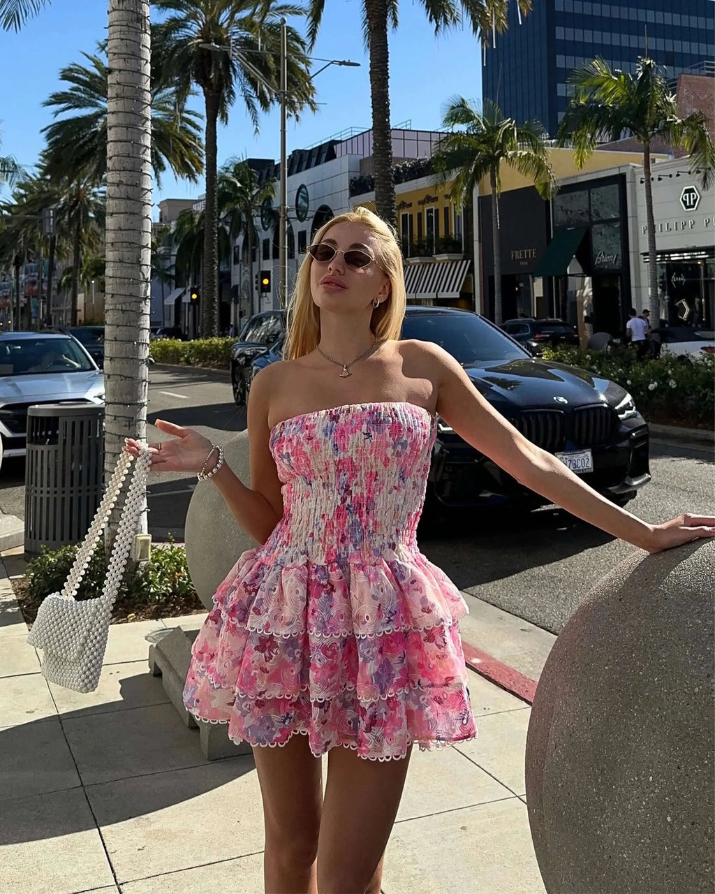 Meadow Pink Floral Mini Dress