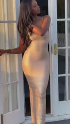 Only Yours Gold Bodycon Maxi Dress