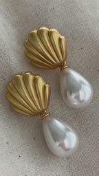 Matte Gold Seashell Earrings