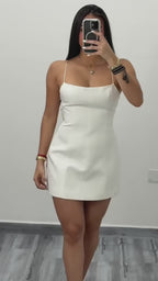 Margarita White Bow Backless Mini Dress