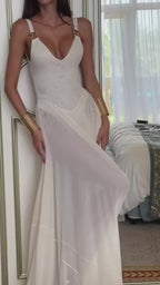 Monica White Mesh Maxi Dress
