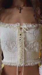 Angel White Ruffle Two-Piece Set