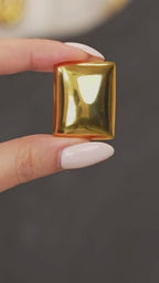 Bold Silver Square Dome Earrings