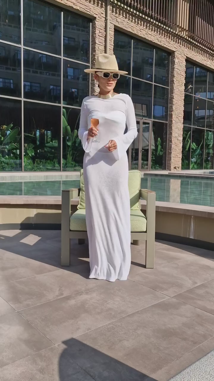Monarch White Sheer Cover-Up Dress