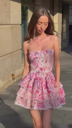 Meadow Pink Floral Mini Dress