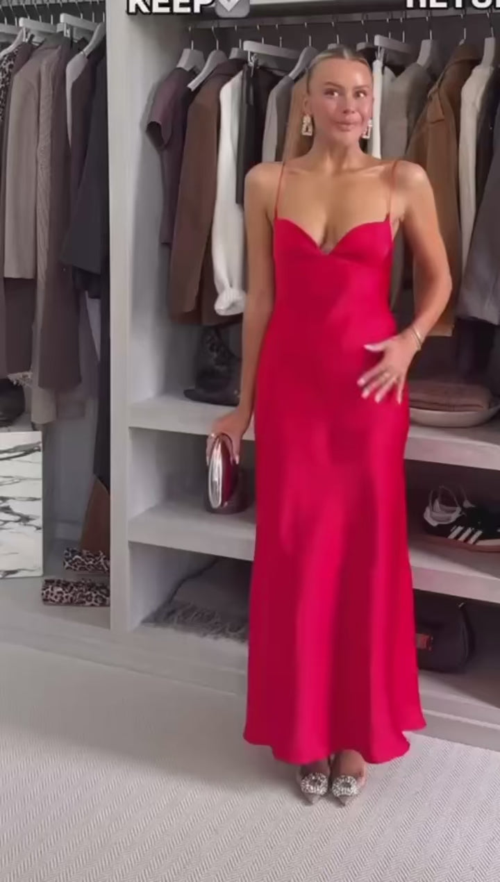 Capri Red Slip Maxi Dress