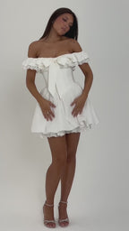 Alouette White Off-Shoulder Mini Dress