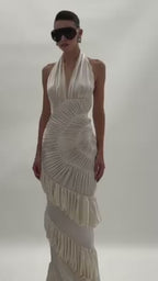 Cleo Ivory Ruffle Maxi Dress