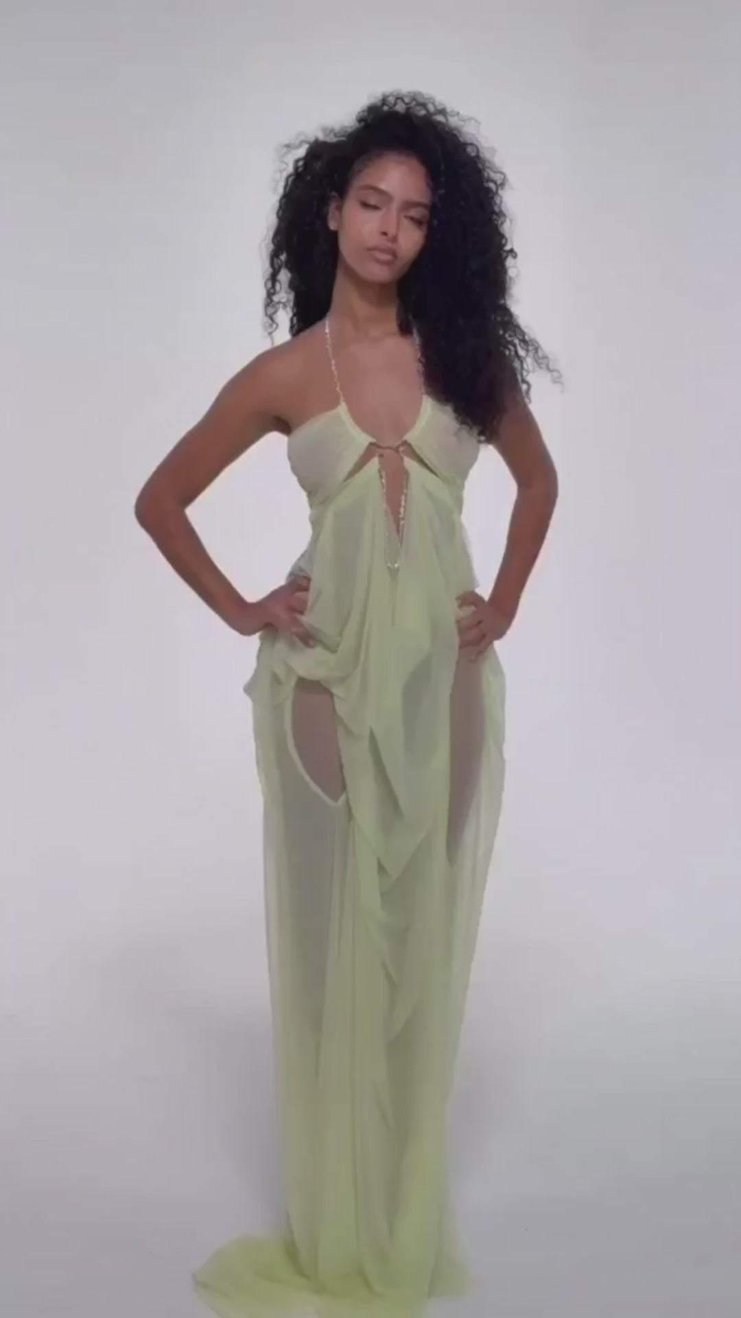 All Eyes On Me Light Yellow Draped Maxi Dress