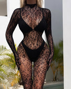 Celeste Sheer Black Lace Jumpsuit